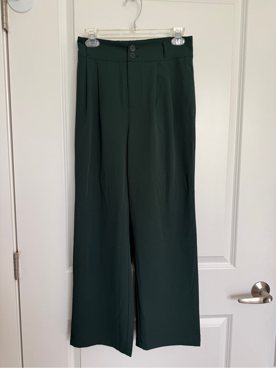 HALARA Pants - HALARA Wide-Leg High-Waist Pants in Dark Green
